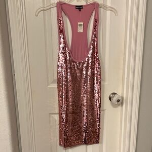 Nostalgic Wet Seal Pink Sequin Tank or Mini Dress